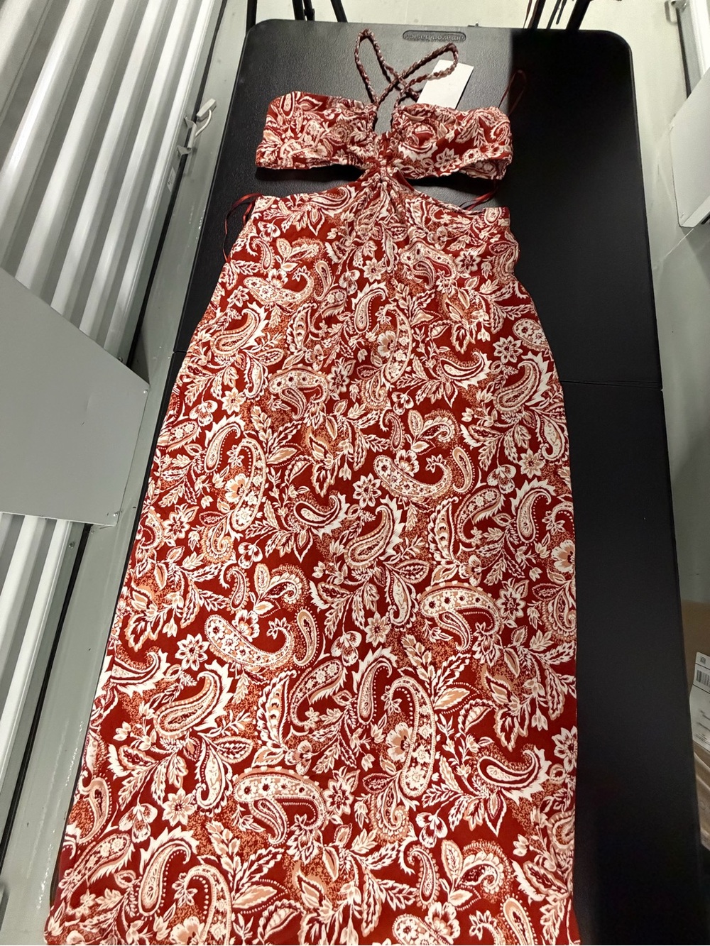 Zara Red Paisley Maxi Skirt - Women's Summer Skirt